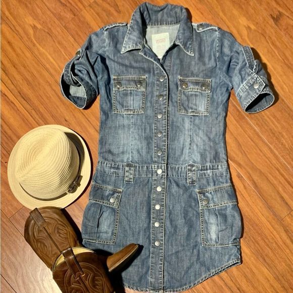 Vintage Levi’s Tab Twills jean dress mini - Picture 3 of 10
